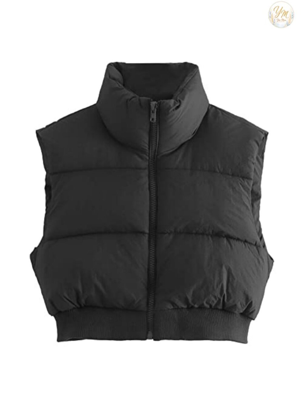 Cropped Puffer Vest Lightweight Sleeveless Padded Gilet Zip Up Womens